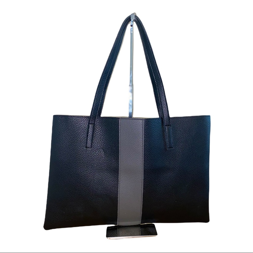 Vince Camuto Black Leather Tote Bag